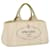 PRADA Canapa PM Hand Bag Canvas White Auth bs8348 Cloth  ref.1077434
