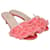 Gucci Rosafarbene Mules mit Rüschendetail Pink Leinwand  ref.1077582