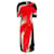 alexander mcqueen negro / rojo / Vestido blanco con dobladillo con cremallera y jacquard con pintura en aerosol Roja Viscosa  ref.1077604