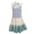 Moschino-Blau / Weißes gemischtes Fantasy-Kleid Baumwolle  ref.1077610