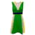 Peter Pilotto Green / Yellow Tandom Crepe Sleeveless Dress Wool  ref.1077611