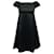 Vestido Valentino de algodão preto com mangas enfeitadas com pétalas  ref.1077617