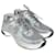 Chanel plata/Zapatillas bajas CC turquesa Cuero  ref.1077664