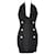 Balmain Black Monogram V Neck Sleeveless Mini Dress Synthetic  ref.1077757