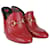 Gucci Red Blood Horsebit Mules Sandalen Rot Leder  ref.1077778