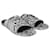 Balenciaga Black/White BB Slides Sandals Python Embossed Leather  ref.1077783