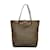 Fendi Zucchino Canvas Leather Tote Bag in Good Condition Brown Cloth  ref.1077856