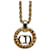 Goldfarbene Dior-Halskette mit CD-Logo-Anhänger Golden Metall Vergoldet  ref.1077960