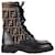 Fendi Rockoko Combat Boots en cuir noir  ref.1078027