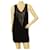 Patrizia Pepe Tricot de coton noir avec. Taille de la robe mini longueur sans manches avec chaînes 2  ref.1078075