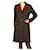 Autre Marque Toy G Mujer Gris w. Abrigo con cuello y estampado geométrico de lana con ribete rojo Talla 42  ref.1078080