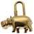 Hermès HERMES Hippo 2005 Only Charm Gold Tone Auth bs8286 Metal  ref.1078188