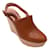 Robert Clergerie Chaussures compensées à plateforme en cuir marron à bride arrière  ref.1078317
