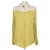 Valentino amarillo/Camisa crema con detalle de encaje y plisada Algodón  ref.1078330