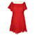 Valentino Red Off Shoulder Midi Dress Cotton  ref.1078407