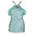 Roberto Cavalli Turquoise Checkered Halterneck Top Silk  ref.1078418