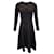 Oscar de la Renta Fit-and-Flare Long Sleeve Dress in Black Wool  ref.1078595