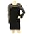DVF Diane Von Furstenberg Lavana Schwarzes Spitzen-Minikleid mit langen Ärmeln, Größe 4  ref.1078655