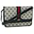 GUCCI GG Canvas Sherry Line Shoulder Bag PVC Leather Gray Red Navy Auth yk8588 Grey Navy blue  ref.1078767