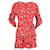 Maje Blumen-Wickelkleid aus roter Baumwolle  ref.1078865