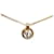 Dior Gold Logo Anhänger Halskette Golden Metall Vergoldet  ref.1078957