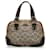 Gucci Brown Bamboo Horsebit Canvas Handbag Cloth Cloth  ref.1078977