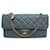 Chanel zeitlose Handtasche 2 BLAUE LEDERBALG-HANDTASCHE  ref.1079276