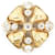 Altri gioielli SPILLA VINTAGE CHANEL CLEFLE GRIPOIX 5CM STRASS E METALLO ORO CIRCA 1970 Spilla D'oro  ref.1079361