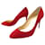 NEW CHRISTIAN LOUBOUTIN ELOISE SHOES 38.5 ROUGE 3180614 + BOX SHOES Red Suede  ref.1079369