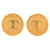 NEW VINTAGE EARRINGS CHANEL 1993 CC LOGO ROUND METAL GOLD EARRINGS Golden  ref.1079378