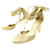 NEW GUCCI SHOES 136263 PUMPS WITH STRAPS 40  GOLD LEATHER SHOES Golden  ref.1079382