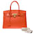 Hermès Bolsa HERMES BIRKIN 30 em couro laranja - 101312  ref.1080042