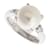 & Other Stories Platinum Diamond Pearl Ring Silvery Metal  ref.1080597