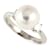 & Other Stories Platinum Diamond Pearl Ring Silvery Metal  ref.1080619