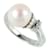 & Other Stories Platinum Diamond Pearl Ring Silvery Metal  ref.1080625
