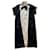 Chanel Vestir Preto Branco Seda Lã  ref.1081108