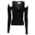 Alexander McQueen Noir 2022 Cardigan en tricot côtelé avec détails découpés Viscose  ref.1081456