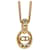 Dior Gold Logo Rhinestone Pendant Necklace Golden Metal Gold-plated  ref.1081782