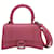 Bolsa Balenciaga Hourglass XS com logotipo de strass em couro de bezerro rosa Couro Plástico Poliuretano  ref.1082085