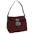 FENDI Zucchino Canvas Mamma Baguette Shoulder Bag Red Auth am5029  ref.1082709