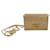 Pequena bolsa porta-cartões Prada em cetim dourado inteiramente coberta com cristais extravagantes  ref.1082944