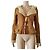 Giacca Chanel in agnello scamosciato marrone e lana beige Cammello