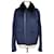 Dior Blau-schwarze Jacke mit Pelzkragen Kaschmir  ref.1083078