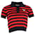 Camisa polo listrada Gucci Cat-Applique em algodão vermelho  ref.1083240