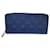 Carteira Louis Vuitton Zippy Vertical Azul Couro  ref.1083614