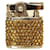 Gucci Italy Feuerzeug aus silberfarbenem Metall mit goldfarbenen Kristallen und Nieten Golden  ref.1083675