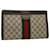 GUCCI GG Canvas Web Sherry Line Clutch Bag Beige Red 41 011 2125 28 auth 54724  ref.1084004