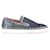 Christian Louboutin Lame Lux Spikes Pik Boat Sneakers in Blue Denim  ref.1084375