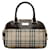 Burberry House Check Canvas & Leather Handbag Brown Cloth  ref.1084456