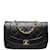 Chanel Bandolera con solapa Diana Negro Cuero Piel de cordero  ref.1084562